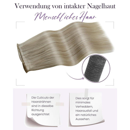 Echthaar Tressen Aschblond Highlight #18/613 – 45cm