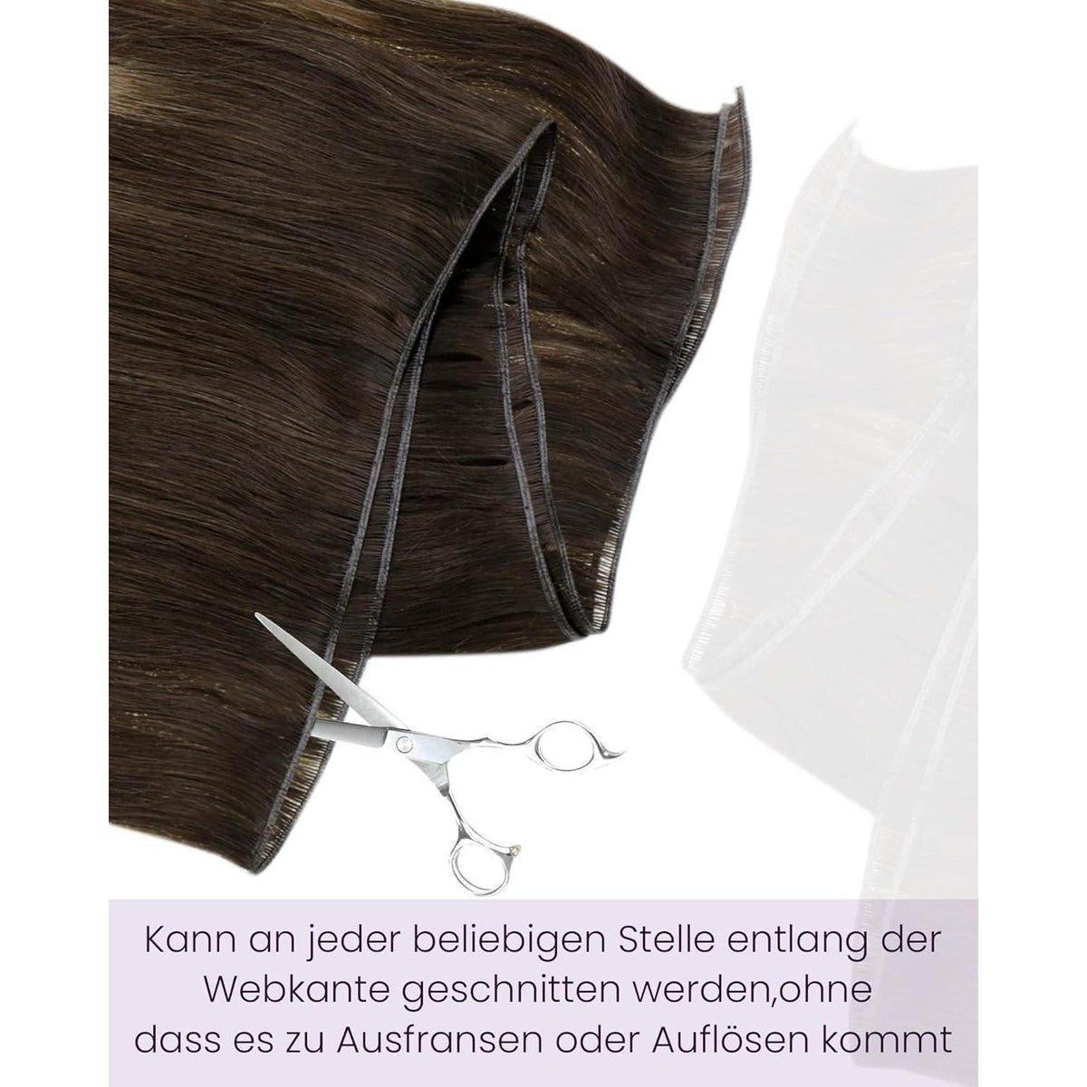 Echthaar Tressen Ombre Dunkelbraun mit Blond 60cm