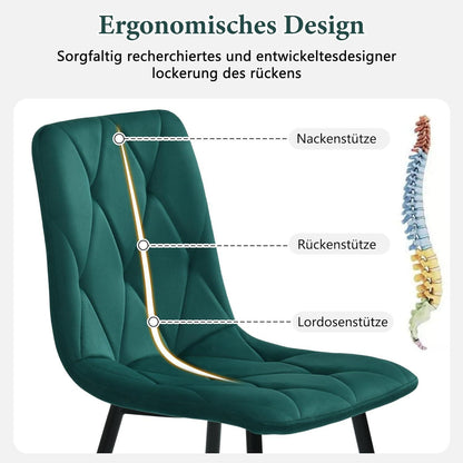Runder Esstisch Set 4 Personen | Modern & Elegant mit Samtstühlen