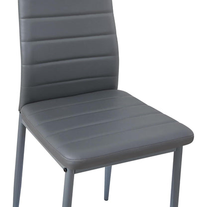 Esszimmergruppe Eiche-Weiß 160cm mit 6 Grau Stühlen in Lederoptik