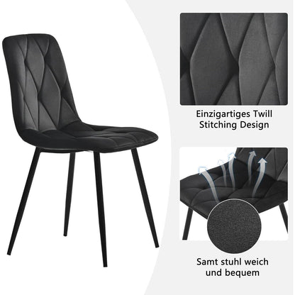 Runder Esstisch Set mit 4 Samtstühlen – Modernes Esszimmer Möbel
