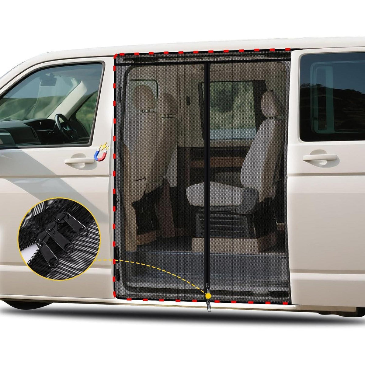 Magnetisches Moskitonetz für VW T5/T6 Schiebetür