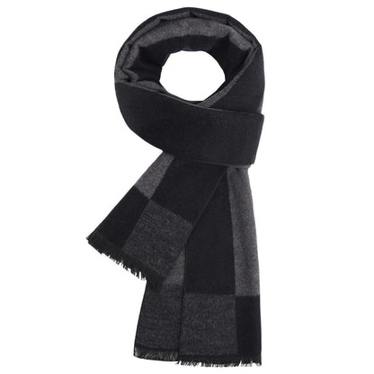 Herrenschal Winter Elegant Kariert 180x30cm Dunkelgrau