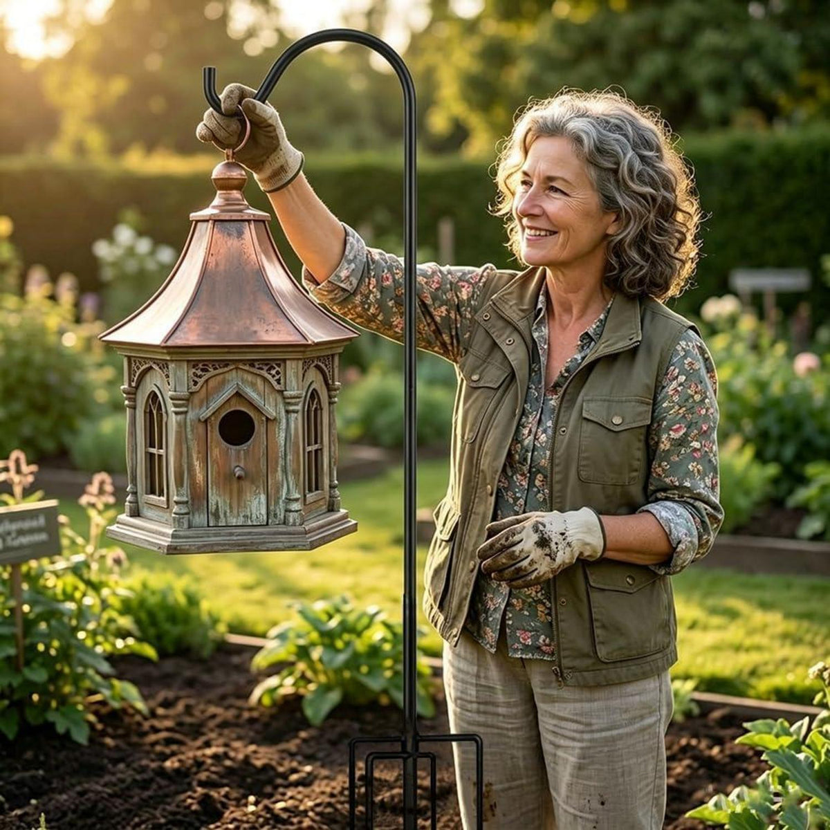Schäferhaken 234cm – Vogelfutter & Laternenhalter für den Garten
