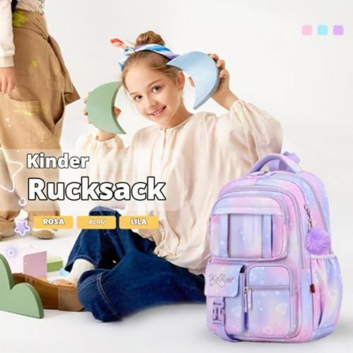Schultasche Mädchen Rucksack Atmungsaktiv Lila 1. - 5. Klasse