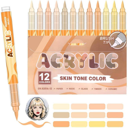 Acrylstifte 12er Set Hauttöne – Wasserfest & Vielseitig