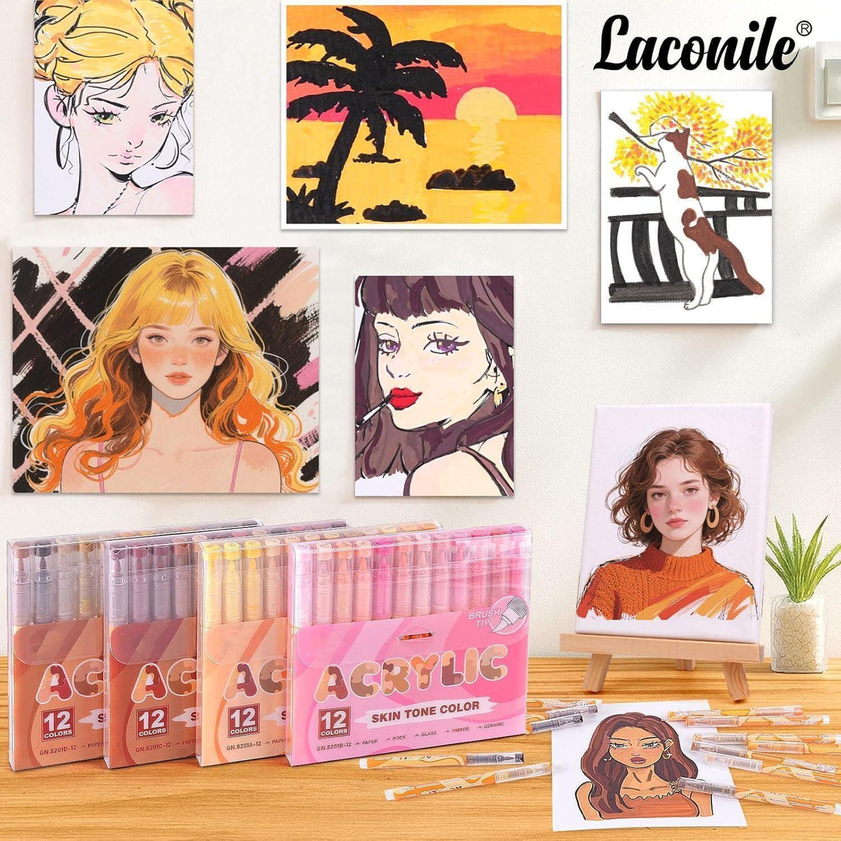 Acrylstifte 12er Set Hauttöne – Wasserfest & Vielseitig