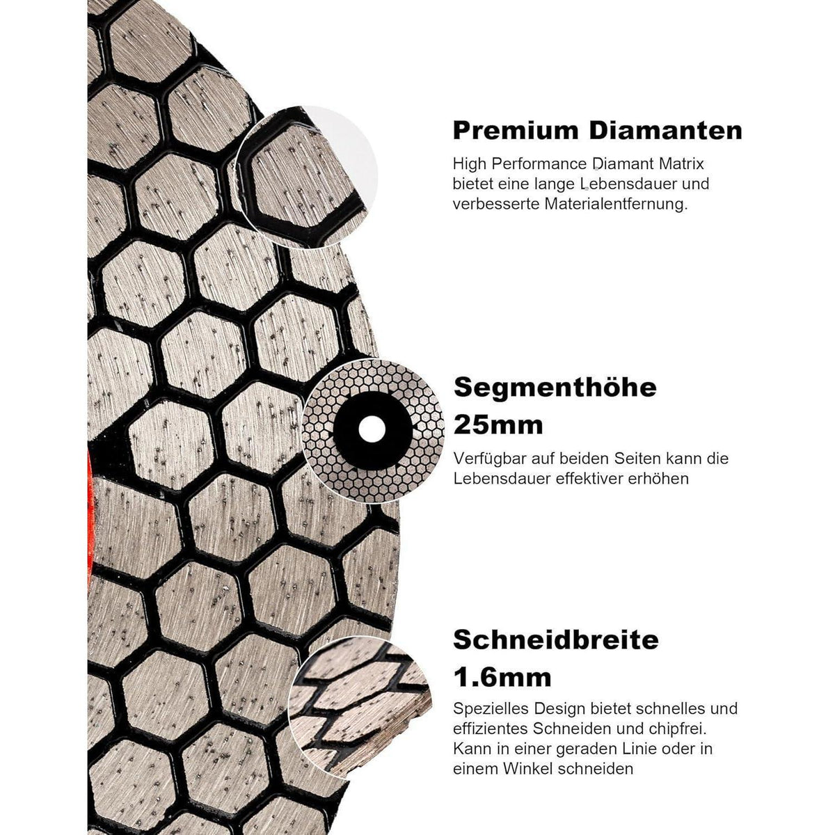 Diamant-Trennscheibe 115mm beidseitig für Granit & Fliesen