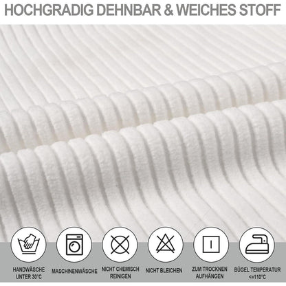 Stuhlhussen 4er Set Stretch Kurzflor – Weiß