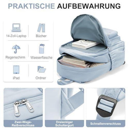 Leichter Rucksack Damen Herren – Wasserabweisend & Vielseitig (Blau)