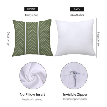 Grüne Kissenbezüge 40x40 cm – Set aus 4 | Geometrisches Design