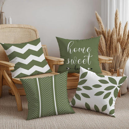 Grüne Kissenbezüge 40x40 cm – Set aus 4 | Geometrisches Design