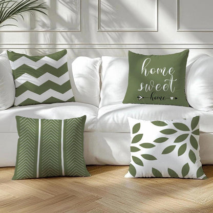 Grüne Kissenbezüge 40x40 cm – Set aus 4 | Geometrisches Design