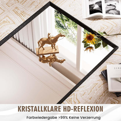 Schwarzer Wandspiegel 60x90 cm – Rechteckiger Kosmetikspiegel