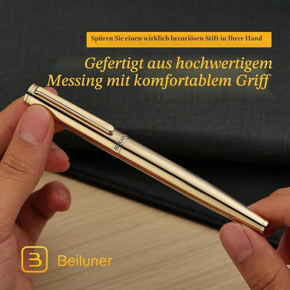 Goldener Füllfederhalter mit 24K Gold-Finish & Mittel Feder