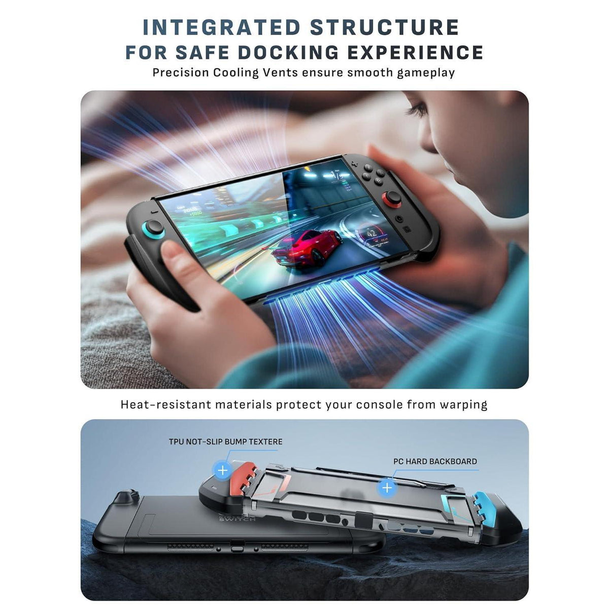 Schutzhülle für Switch 2 mit Griff, Dockable, Blau/Rot