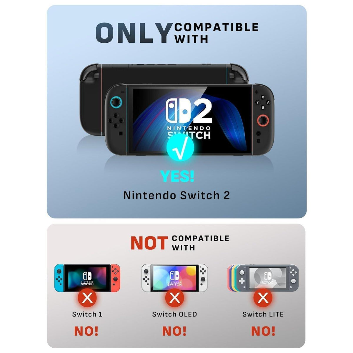 Schutzhülle für Switch 2 mit Griff, Dockable, Blau/Rot