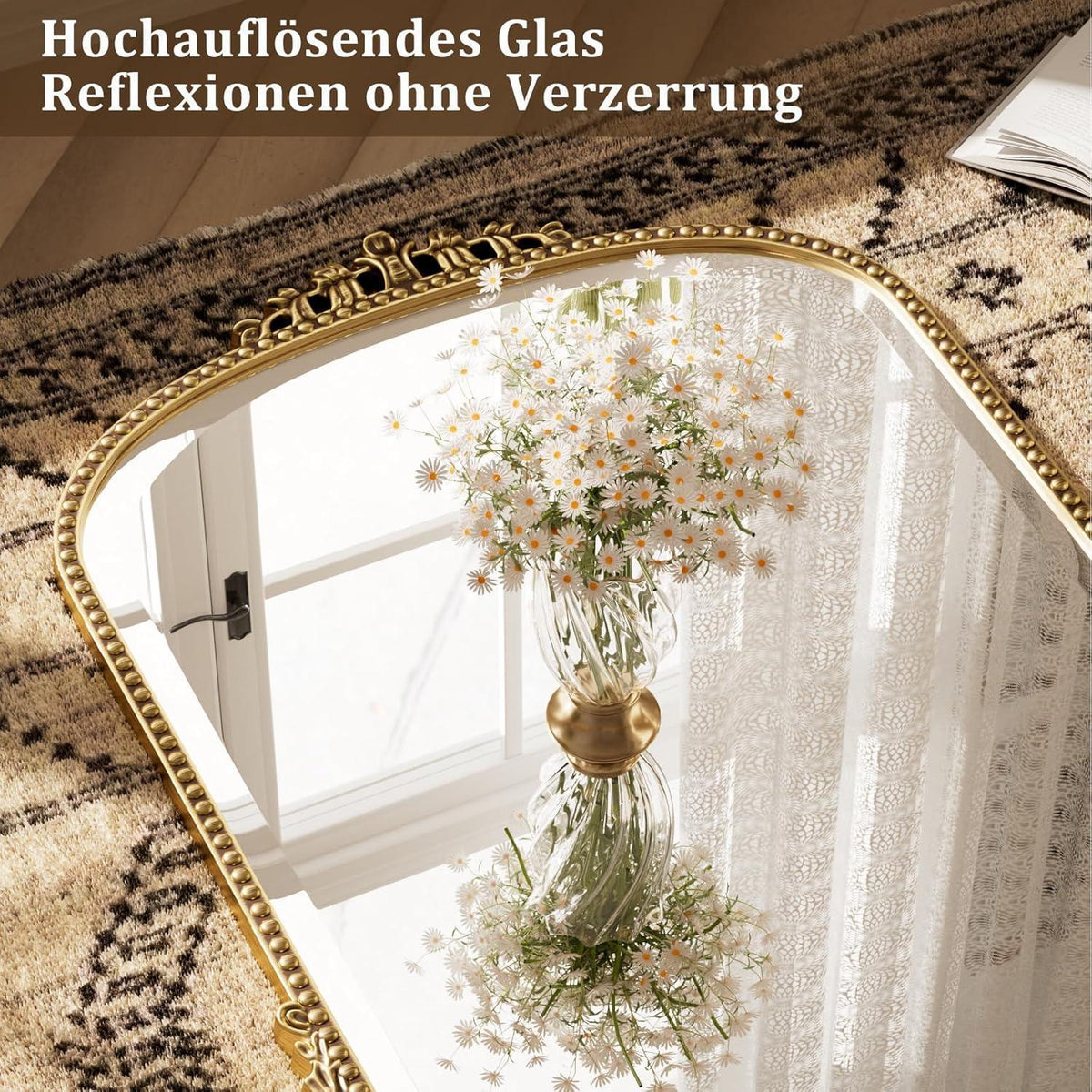 Vintage Wandspiegel 81x61cm, Barock Gold/Kupfer