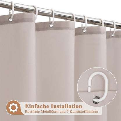 Duschvorhang Sandfarben 100x200 cm – Wasserdicht & Schnelltrocknend