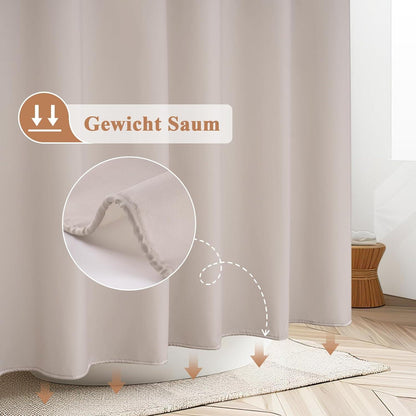 Duschvorhang Sandfarben 100x200 cm – Wasserdicht & Schnelltrocknend
