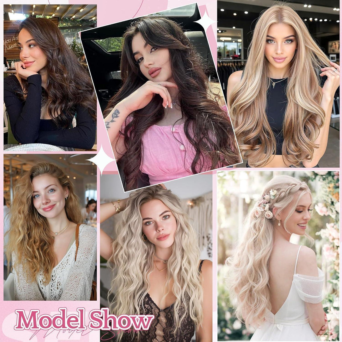 50cm Remy Echthaar Clip-in Verlängerung 70# Blond Weiß