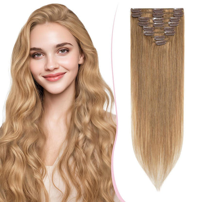 Remy Clip-in Echthaarverlängerung 40cm, 27# Blond Schattiert