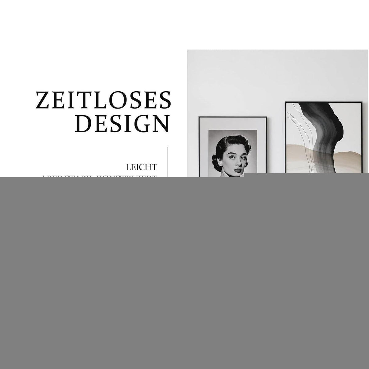 Bilderrahmen 50x70 cm Aluminium Schwarz mit Kunstglas