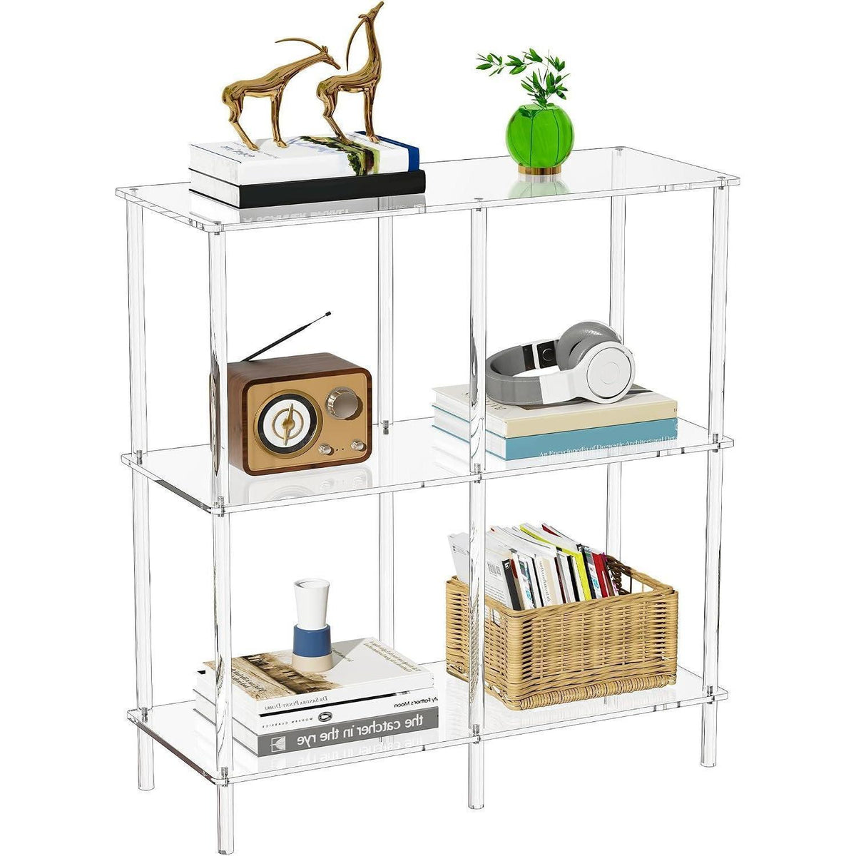Acryl Konsolentisch Regal – Transparent, 75x30x80 cm