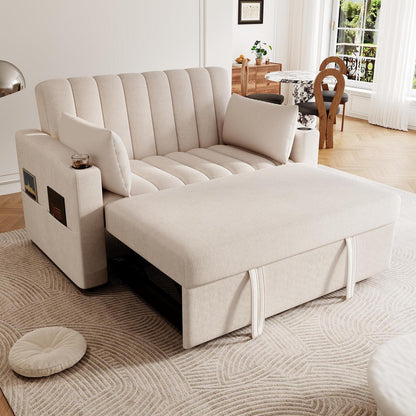 2-Sitzer Schlafsofa mit Getränkehaltern & verstellbarer Rückenlehne