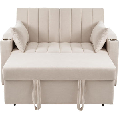 2-Sitzer Schlafsofa mit Getränkehaltern & verstellbarer Rückenlehne