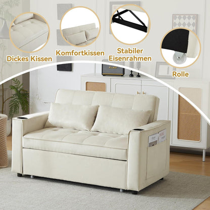 2-Sitzer Schlafsofa mit Bettfunktion & Getränkehaltern