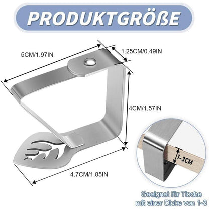 Tischdeckenklammern Edelstahl Blattmuster 8 Stück für Outdoor & Indoor