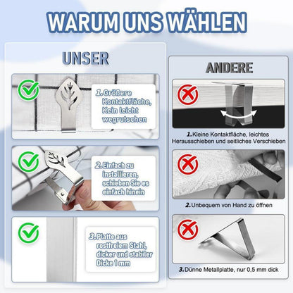 Tischdeckenklammern Edelstahl Blattmuster 8 Stück für Outdoor & Indoor