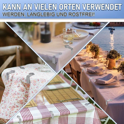 Tischdeckenklammern Edelstahl Blattmuster 8 Stück für Outdoor & Indoor