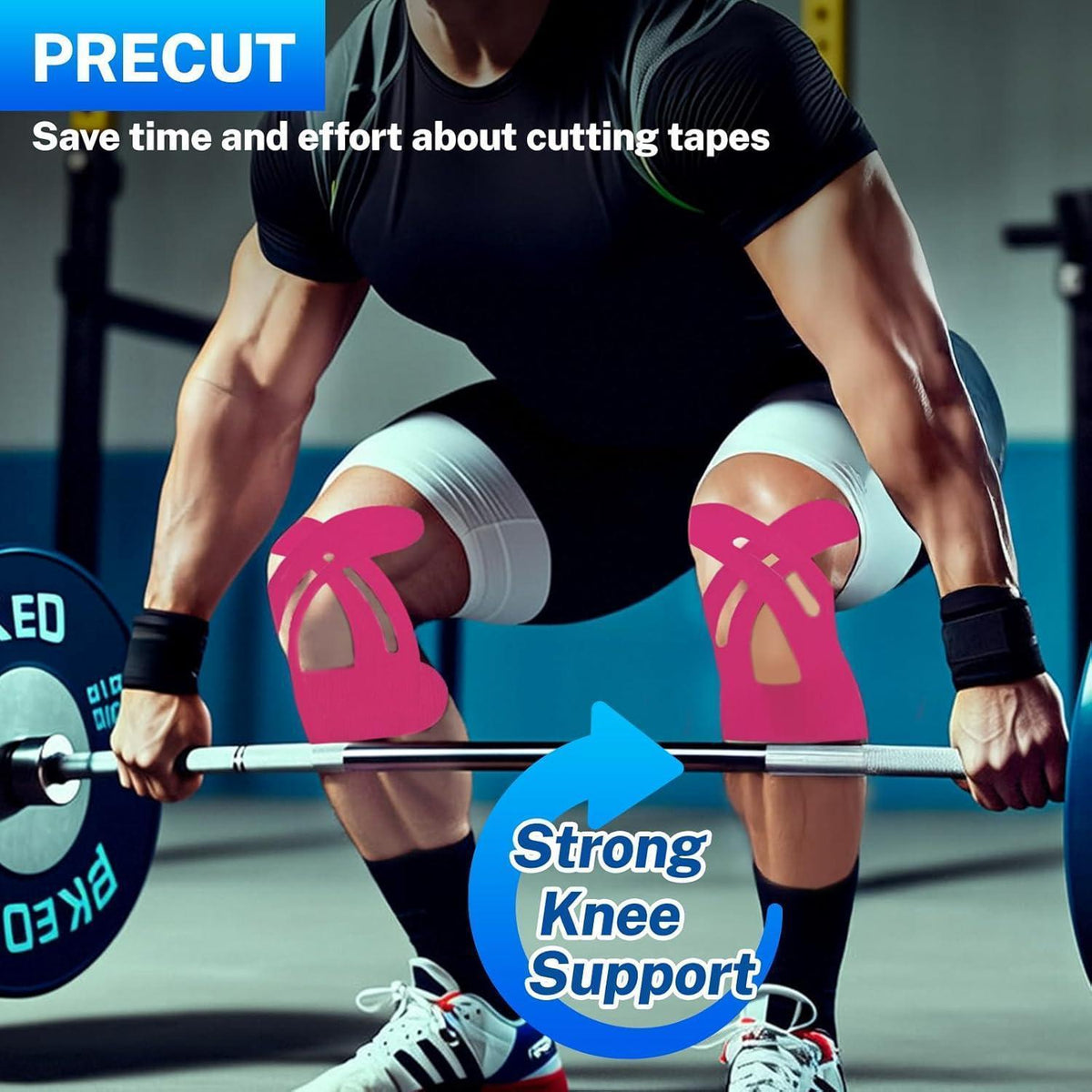 10x Kinesiotape Knie – Vorgeschneiden, Rosa, Sport & Physio