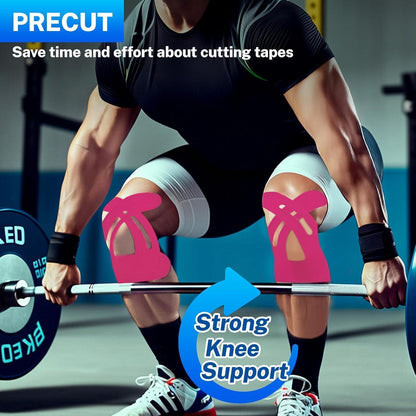 10x Kinesiotape Knie – Vorgeschneiden, Rosa, Sport & Physio