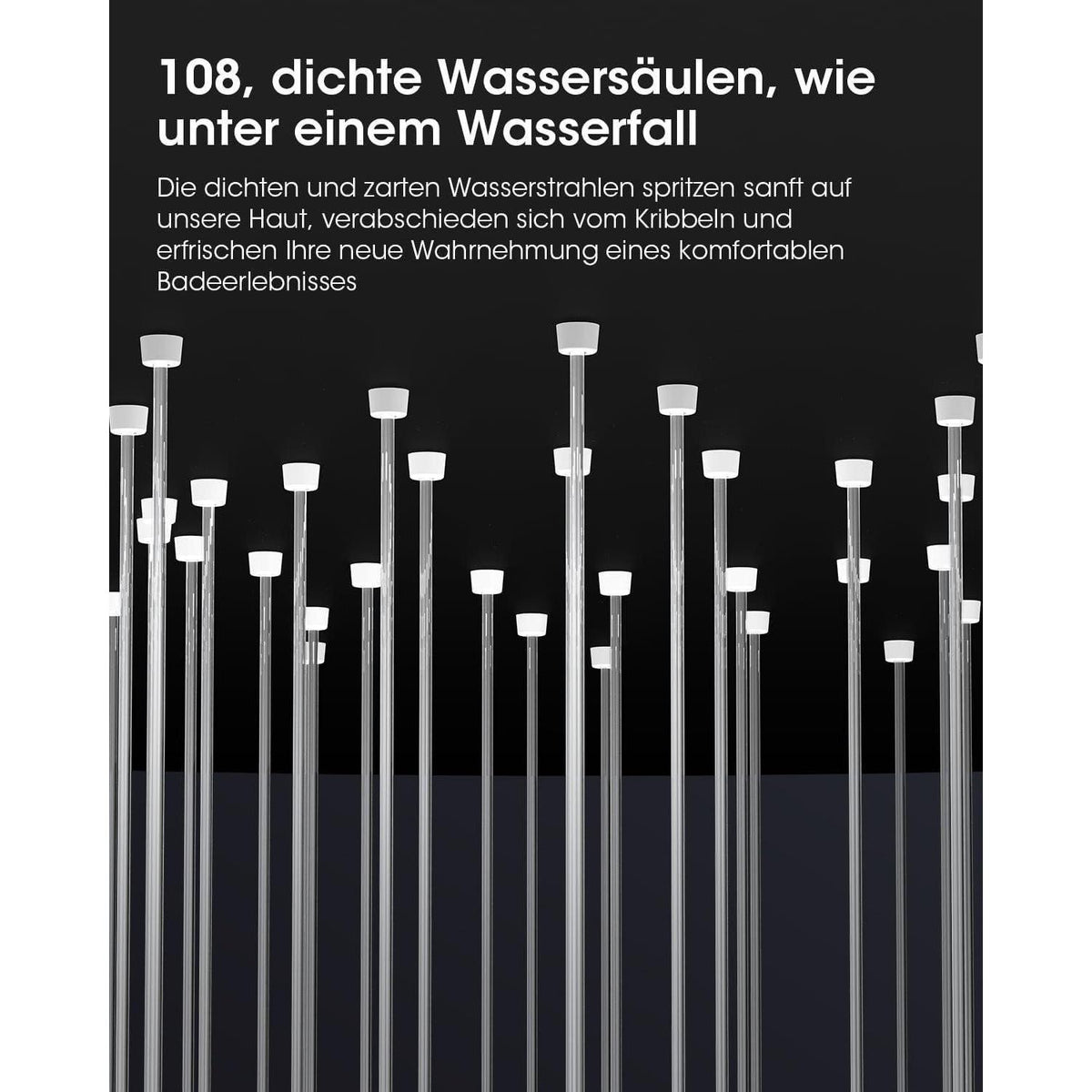 Wassersparender Duschkopf mit Schlauch & 5 Strahlarten