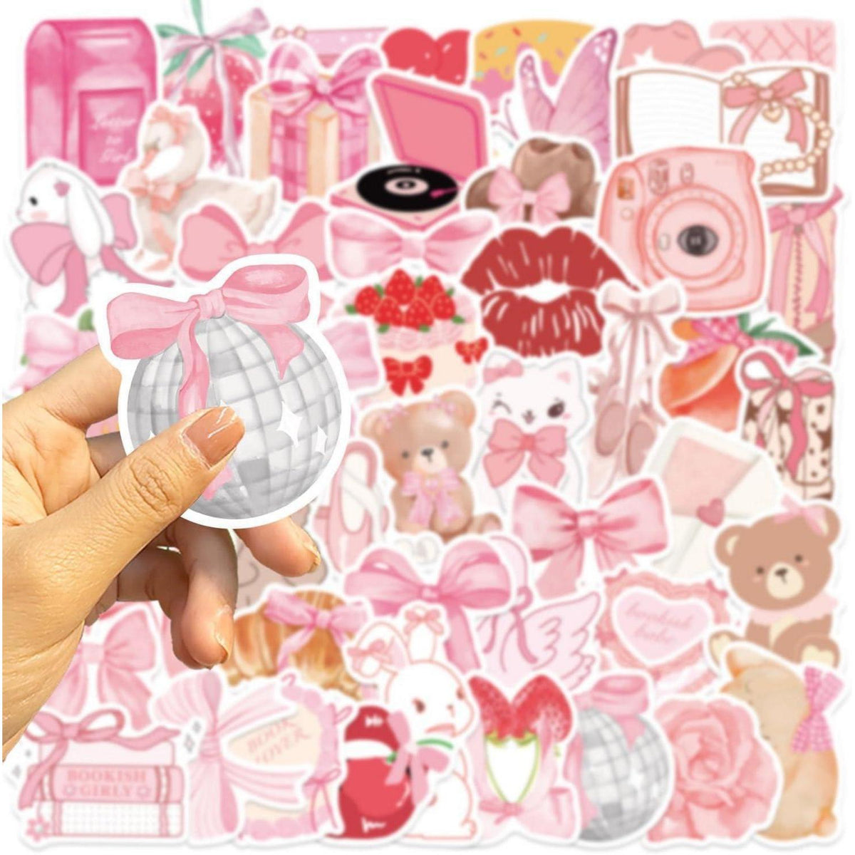 100 Coquette Aufkleber Pack – Ästhetische Sticker für Laptop & Flasche