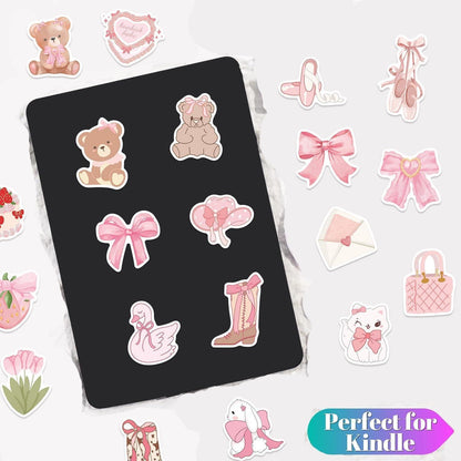 100 Coquette Aufkleber Pack – Ästhetische Sticker für Laptop & Flasche