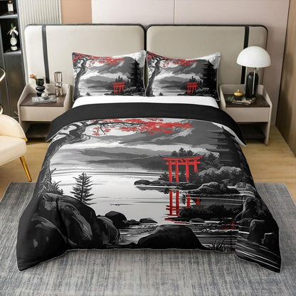 100% Baumwolle Bettwäsche Set Japanischer Stil Kirschblüten Dekor