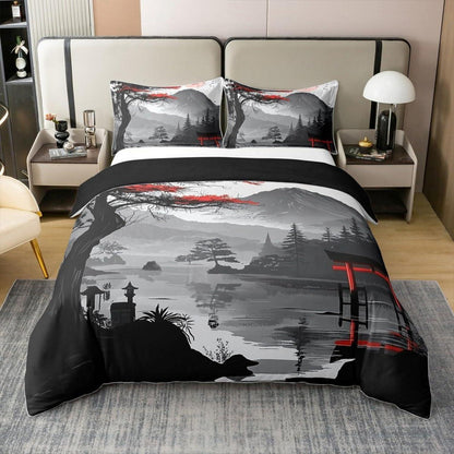 100% Baumwoll Bettbezug Kirschblüte Set – Japanischer Stil
