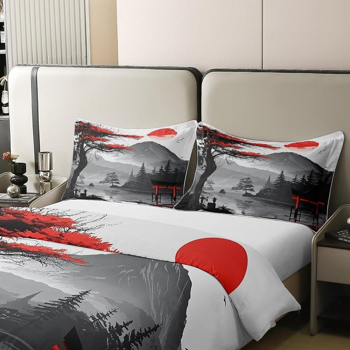 100% Baumwoll Bettbezug Kirschblüte Set – Japanischer Stil