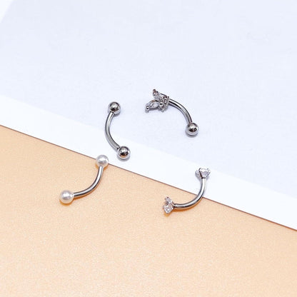 Curved Barbell Piercing Augenbrauen Lippe Helix Rook Daith 8mm Chirurgenstahl 1,2mm 4 Stück