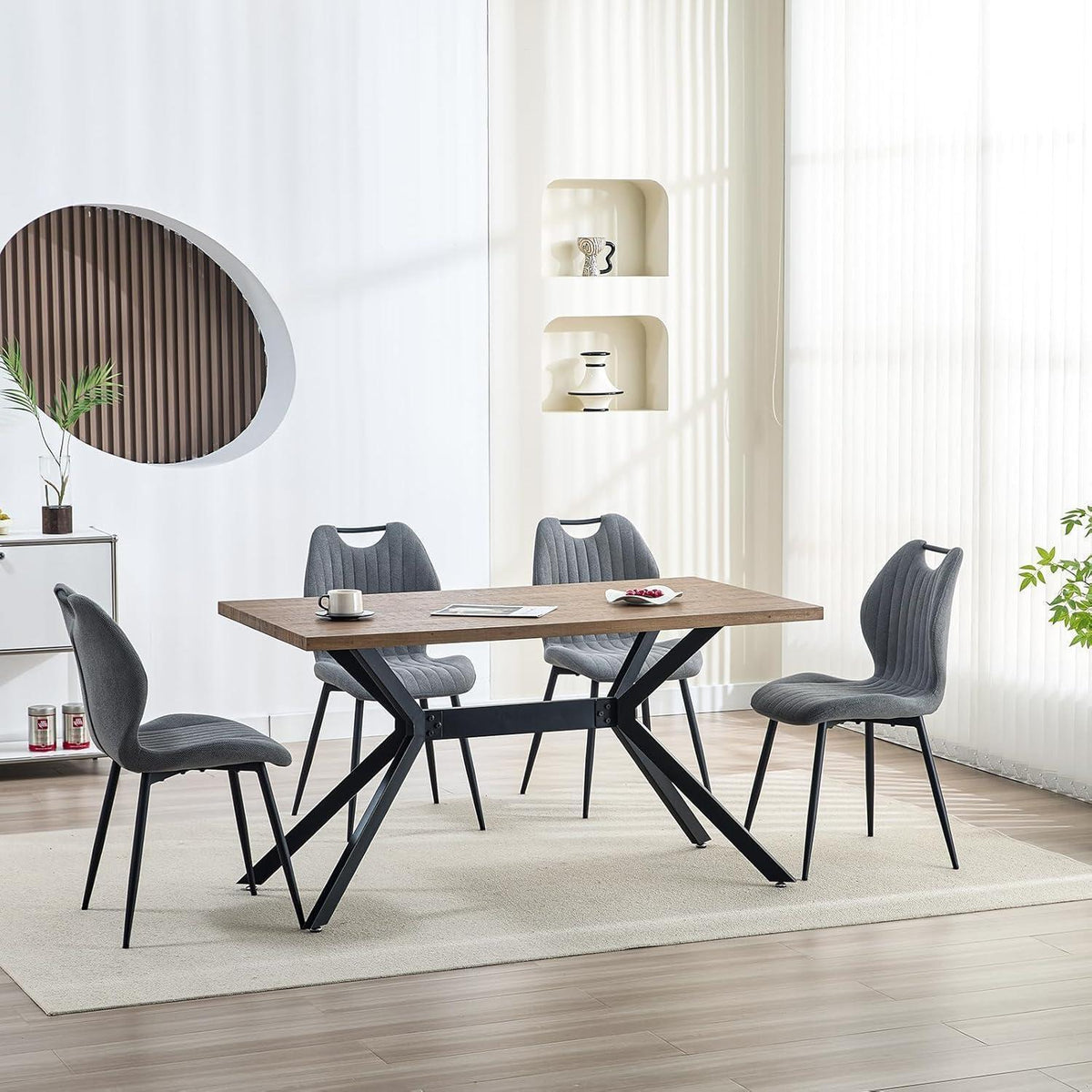 Esszimmerstühle 6er Set Grau – Polsterstühle im skandinavischen Stil