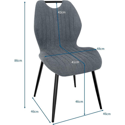 Esszimmerstühle 6er Set Grau – Polsterstühle im skandinavischen Stil