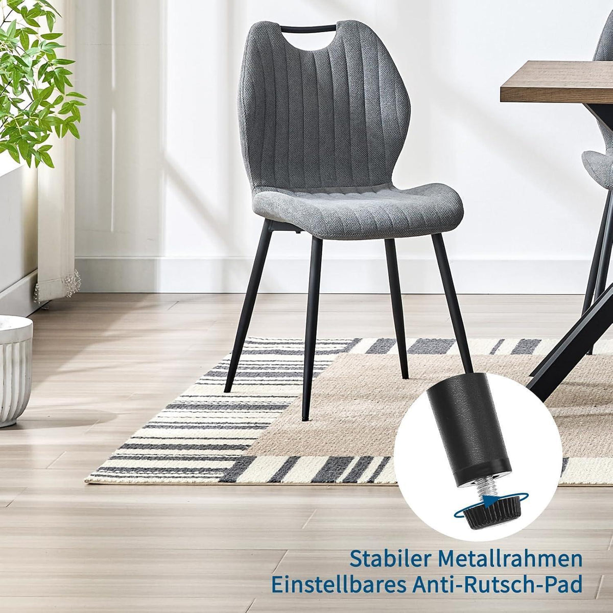 Esszimmerstühle 6er Set Grau – Polsterstühle im skandinavischen Stil