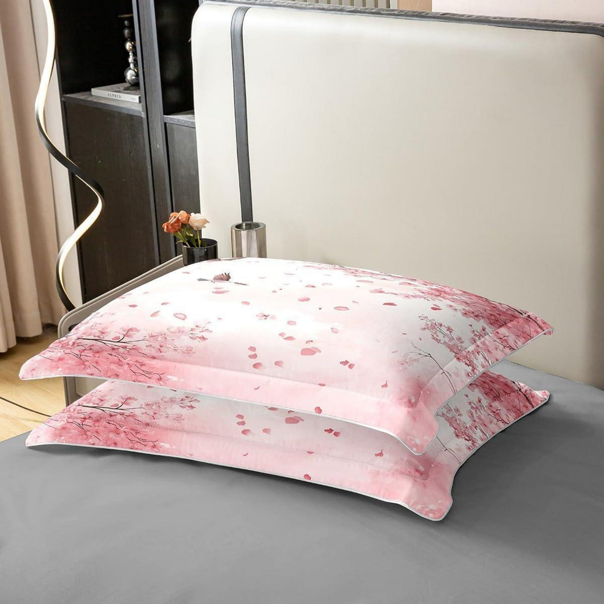 Baumwoll Bettbezug Set Kirschblüten Japanisch Rosa