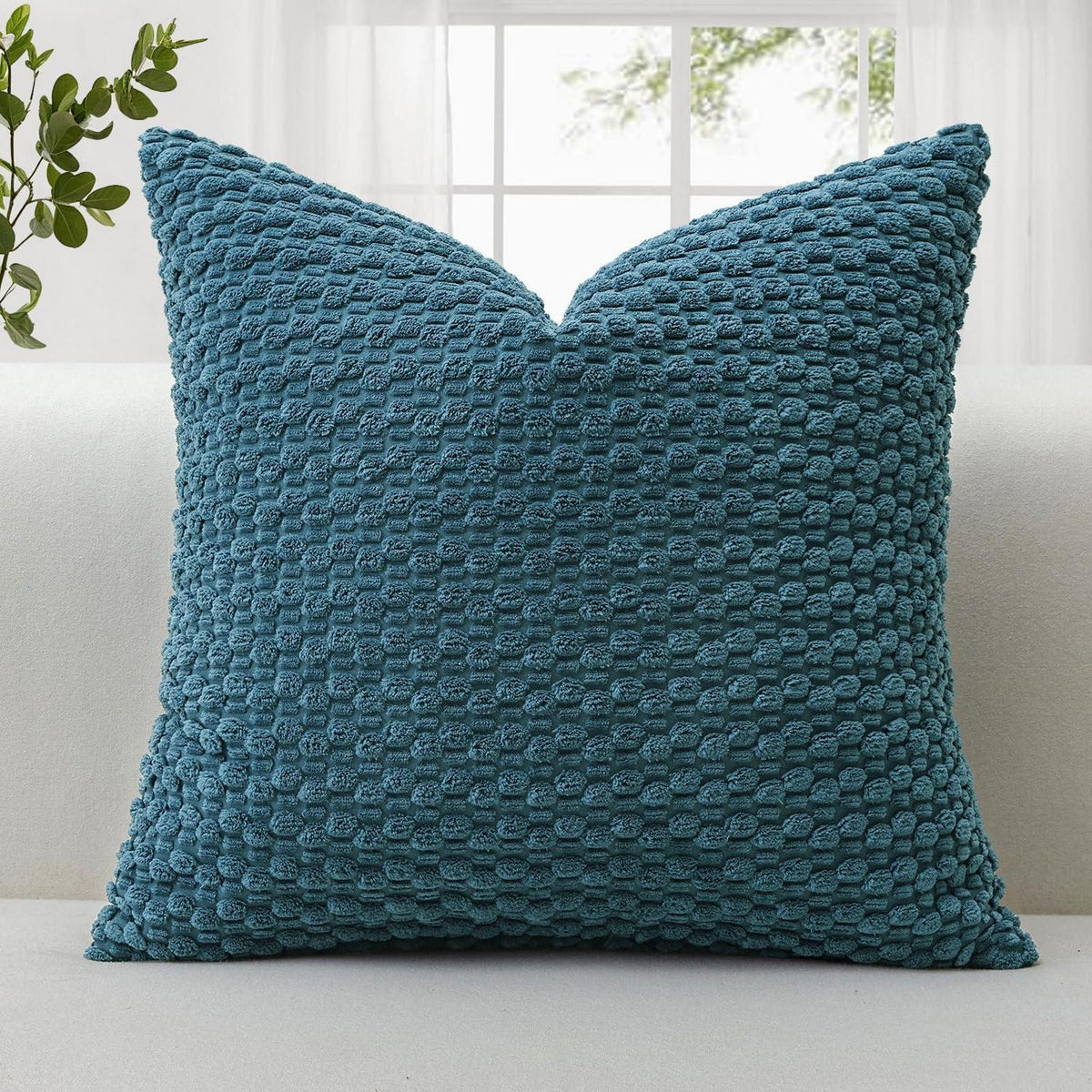 Cord Kissenbezug 60x60cm Staubiges Blau - Boho Deko Kissenhülle