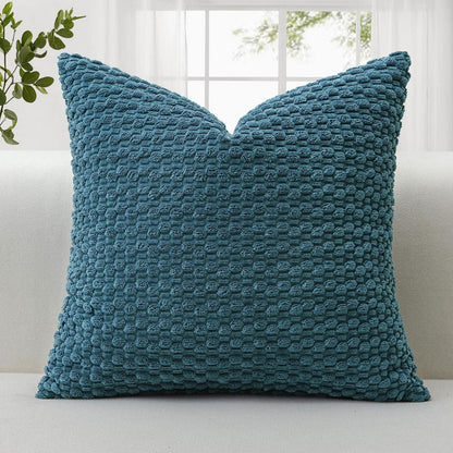 Cord Kissenbezug 60x60cm Staubiges Blau - Boho Deko Kissenhülle