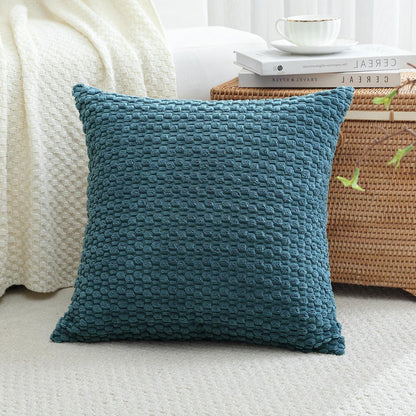 Cord Kissenbezug 60x60cm Staubiges Blau - Boho Deko Kissenhülle